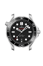 Load image into Gallery viewer, Lunetta unidirezionale in ceramica nera con scala graduata bianca e profilo laterale della cassa in acciaio inox da 42 mm.
