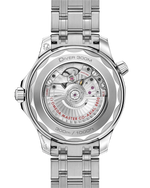 Load image into Gallery viewer, Bracciale in acciaio inox lucido e spazzolato con chiusura déployante e sistema di cambio rapido brevettato dell’Omega Seamaster Diver 300M America’s Cup Edition.
