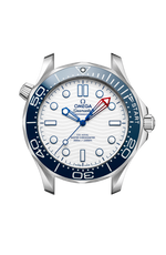Load image into Gallery viewer, Lunetta unidirezionale in ceramica blu con scala a tema regata e profilo laterale in acciaio inox da 42 mm.
