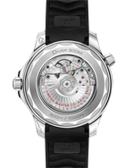 Load image into Gallery viewer, Cinturino in gomma verde e bracciale in acciaio inox lucido e spazzolato con chiusura déployante dell’Omega Seamaster Diver 300M 42 mm.
