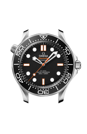 Lunetta girevole unidirezionale in ceramica nera con scala graduata bianca e profilo laterale della cassa in acciaio inox da 42 mm.