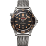 Load image into Gallery viewer, Quadrante marrone tropicale in alluminio con indice luminescenti e lancette rodiate con rivestimento Super-LumiNova del Seamaster Diver 300M 007 Edition
