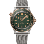 Load image into Gallery viewer, Quadrante marrone sabbiato con lancette e indici in Bronze Gold 18K e Super-LumiNova vintage dell’Omega Seamaster Diver 300M 42 mm modello 210.90.42.20.10.001.
