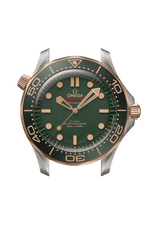 Load image into Gallery viewer, Profilo laterale della cassa in titanio grado 2 e Bronze Gold 9K con vetro zaffiro bombato antiriflesso da 42 mm.
