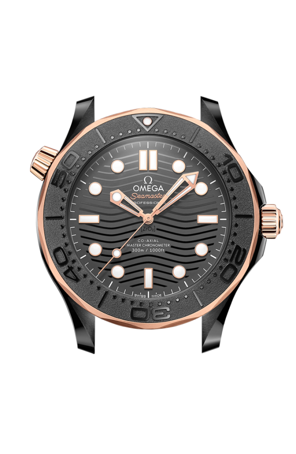 Cassa in ceramica nera da 43,5 mm con lunetta girevole unidirezionale in titanio grado 5 con anello in ceramica con scala subacquea