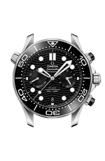 Load image into Gallery viewer, Lunetta girevole unidirezionale in ceramica nera con scala graduata bianca e profilo laterale della cassa in acciaio inox da 44 mm.
