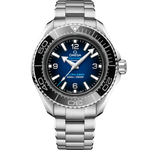 Load image into Gallery viewer, Quadrante laccato sfumato blu-nero con indici e lancette in oro bianco 18K luminescenti dell’Omega Seamaster Planet Ocean 6000M 45,5 mm modello 215.30.46.21.03.001.
