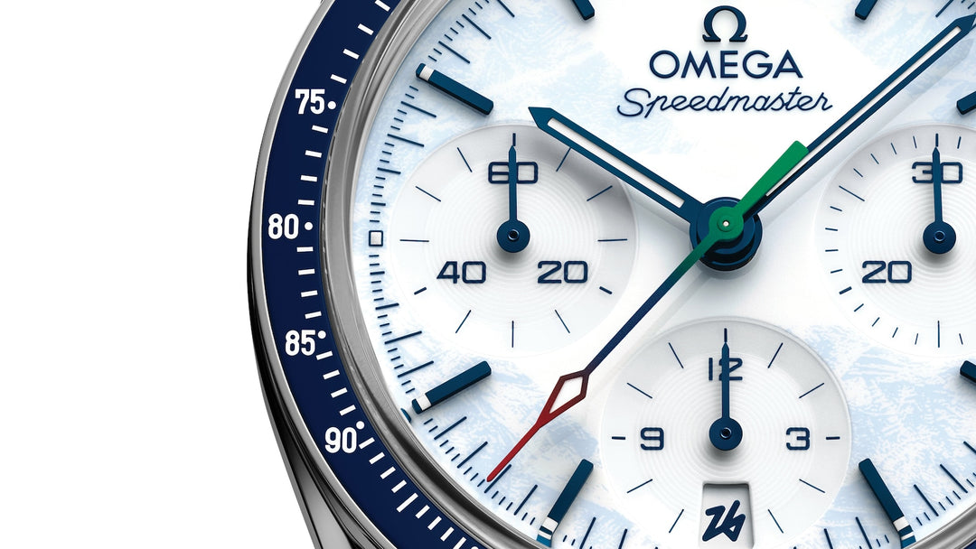 Omega Speedmaster 38 Milano Cortina 2026 Paraolimpiadi 522.30.38.50.04.002 - bracciale e cassa acciaio - quadrante bianco con sfumature azzurre - cronografo e datario