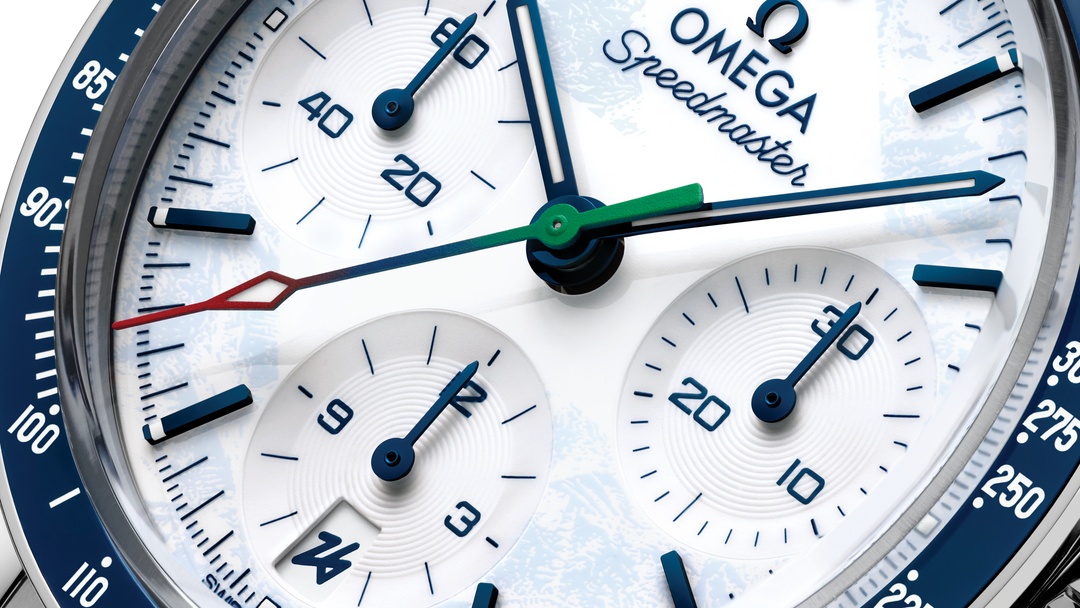 Omega Speedmaster 38 Milano Cortina 2026 Paraolimpiadi 522.30.38.50.04.002 - bracciale e cassa acciaio - quadrante bianco con sfumature azzurre - cronografo e datario