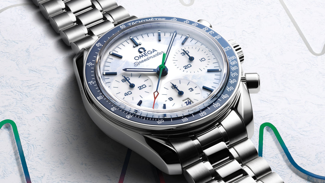 Omega Speedmaster 38 Milano Cortina 2026 Paraolimpiadi 522.30.38.50.04.002 - bracciale e cassa acciaio - quadrante bianco con sfumature azzurre - cronografo e datario