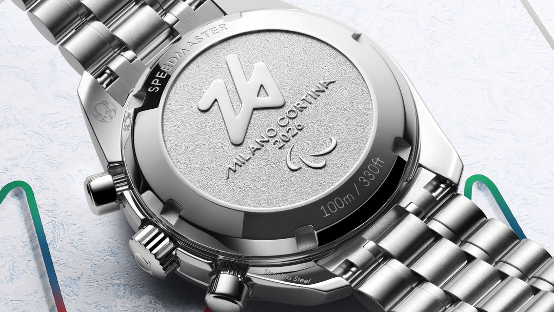 Omega Speedmaster 38 Milano Cortina 2026 Paraolimpiadi 522.30.38.50.04.002 - bracciale e cassa acciaio - quadrante bianco con sfumature azzurre - cronografo e datario