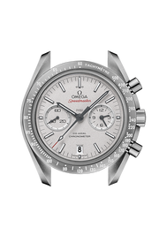 Profilo laterale della cassa in ceramica nera con vetro zaffiro bombato antiriflesso e lunetta in ceramica con scala tachimetrica “Dot over 90”.