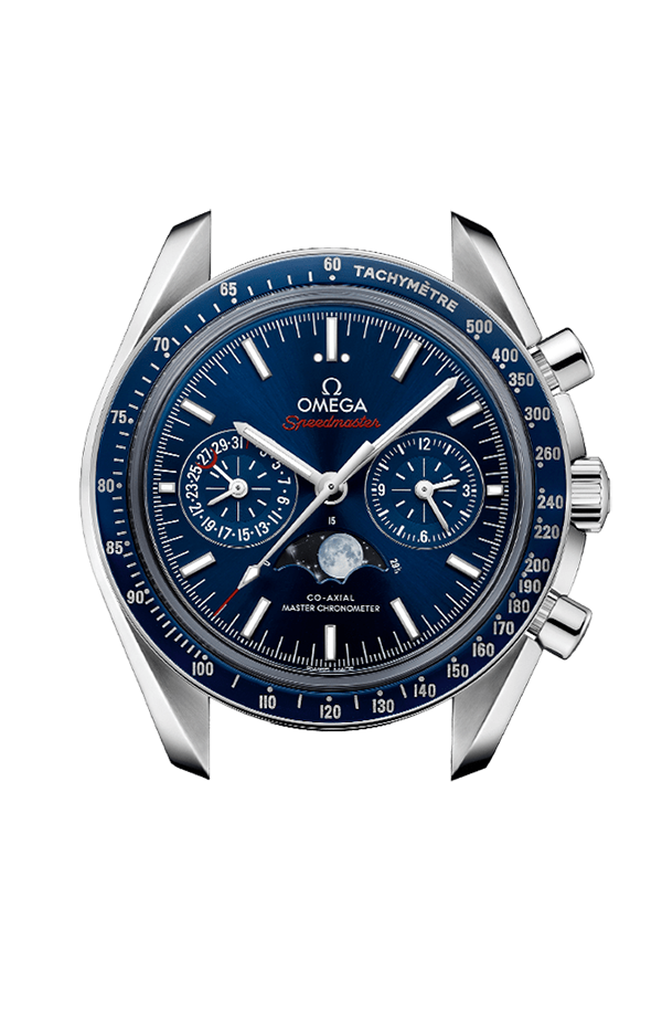 Cassa in acciaio inox da 44,25 mm con lunetta in ceramica blu con scala tachimetrica Liquidmetal™ e vetro zaffiro bombato antiriflesso