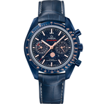 Load image into Gallery viewer, Quadrante blu avventurina con indici oro Sedna™ e disco fasi lunari dettagliato dell&#39;Omega Speedmaster Moonphase “Blue Side of the Moon” 44,25 mm 304.93.44.52.03.002.
