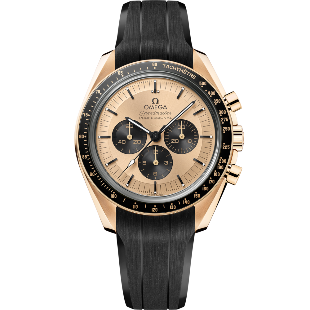Quadrante oro Moonshine™ con effetto “step dial” e indici applicati dell’Omega Speedmaster Moonwatch Professional 42 mm 310.62.42.50.99.001.