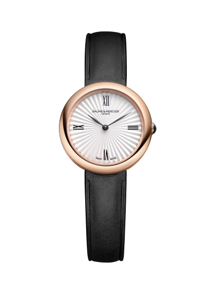 Baume & Mercier Joia de Baume & Mercier 10849 - cassa acciaio dorato - cinturino pelle nero - quadrante bianco