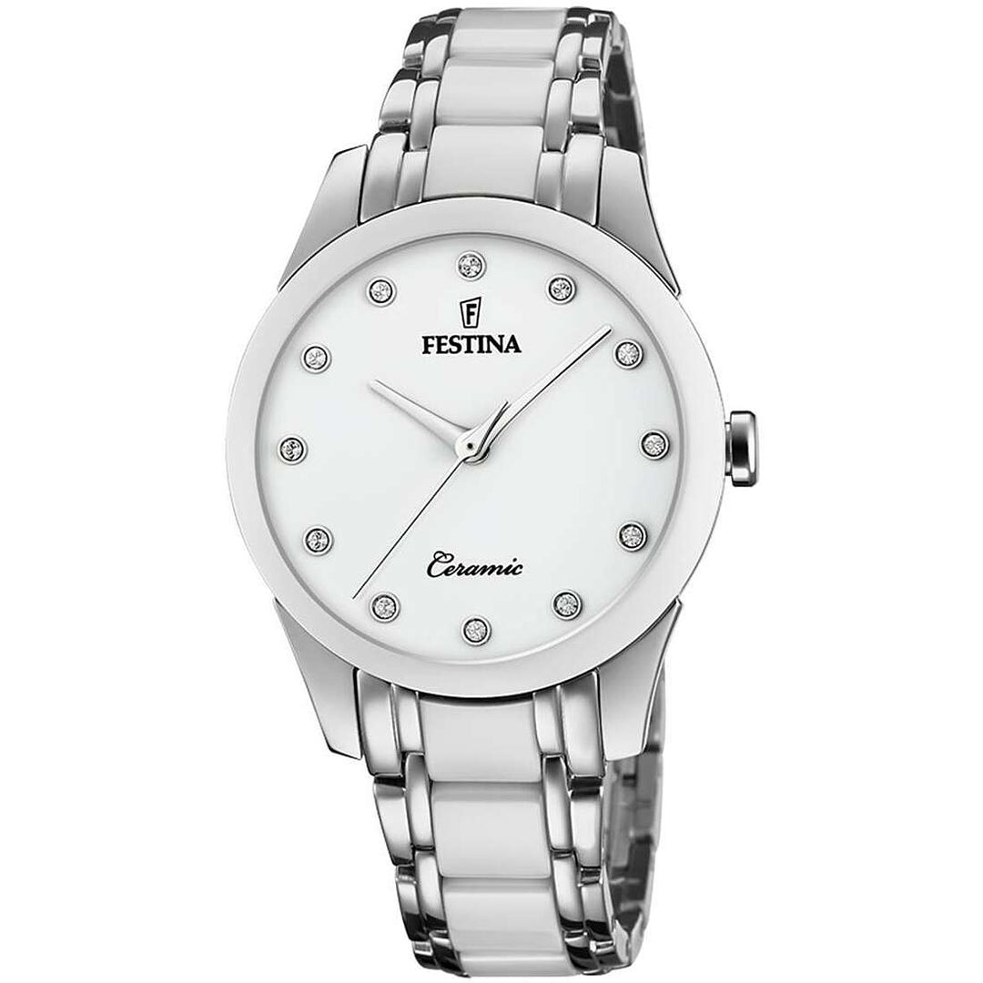 Festina Ceramic F20499/1  - bracciale e cassa acciaio - quadrante bianco