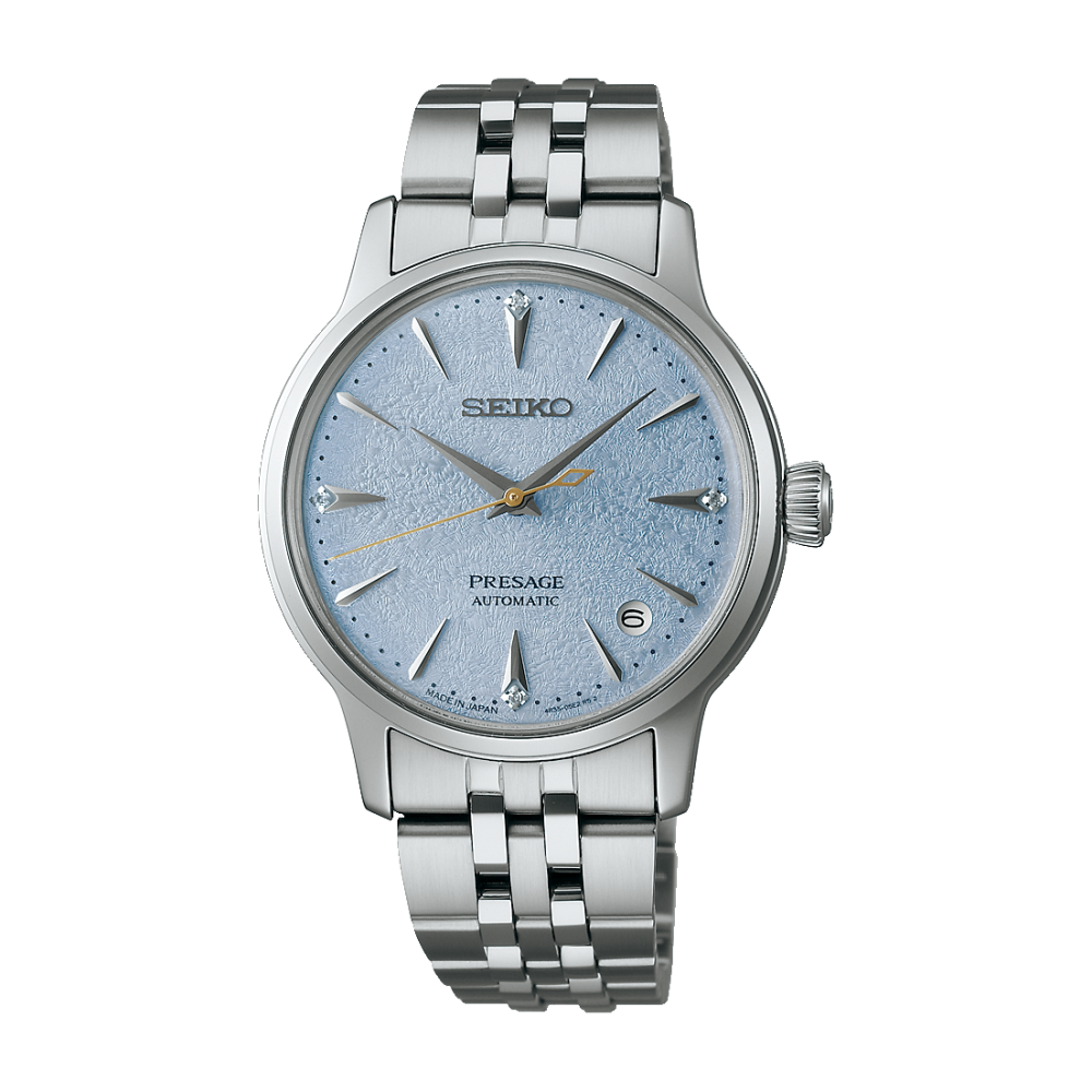 Seiko Presage Cocktail SRPL61J1 - bracciale e e cassa acciaio - quadrante azzurro con datario