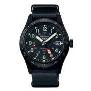 Seiko 5 sports SSK025K1 - cinturino pelle nero - cassa acciaio nero - quadrante nero con datario