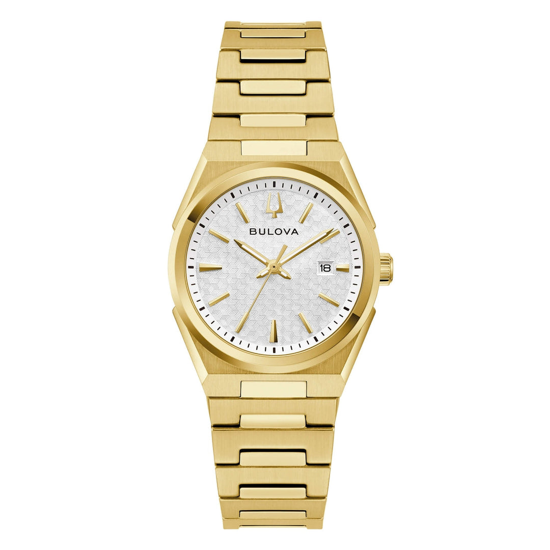 Bulova Classics 97M123 - bracciale e cassa acciaio dorato - quadrante argento con datario