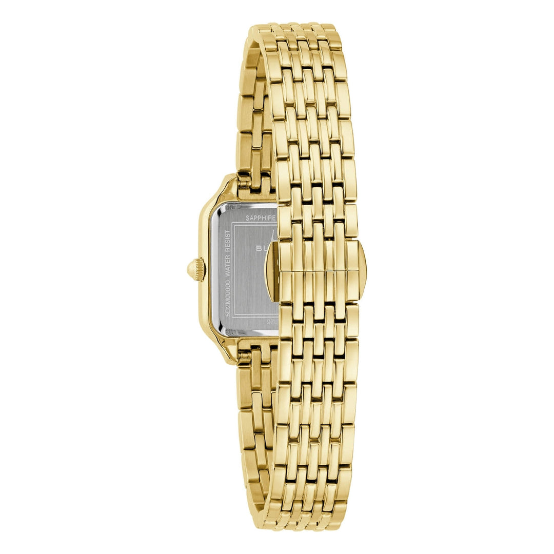 Bulova Sutton square 97L191 - bracciale e cassa acciaio dorato - quadrante dorato