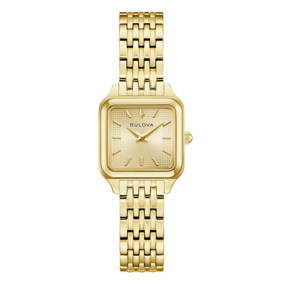 Bulova Sutton square 97L191 - bracciale e cassa acciaio dorato - quadrante dorato