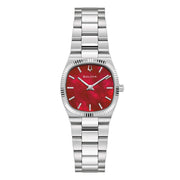 Bulova Super Seville 96L354 - bracciale e cassa acciaio - quadrante madreperla rossa
