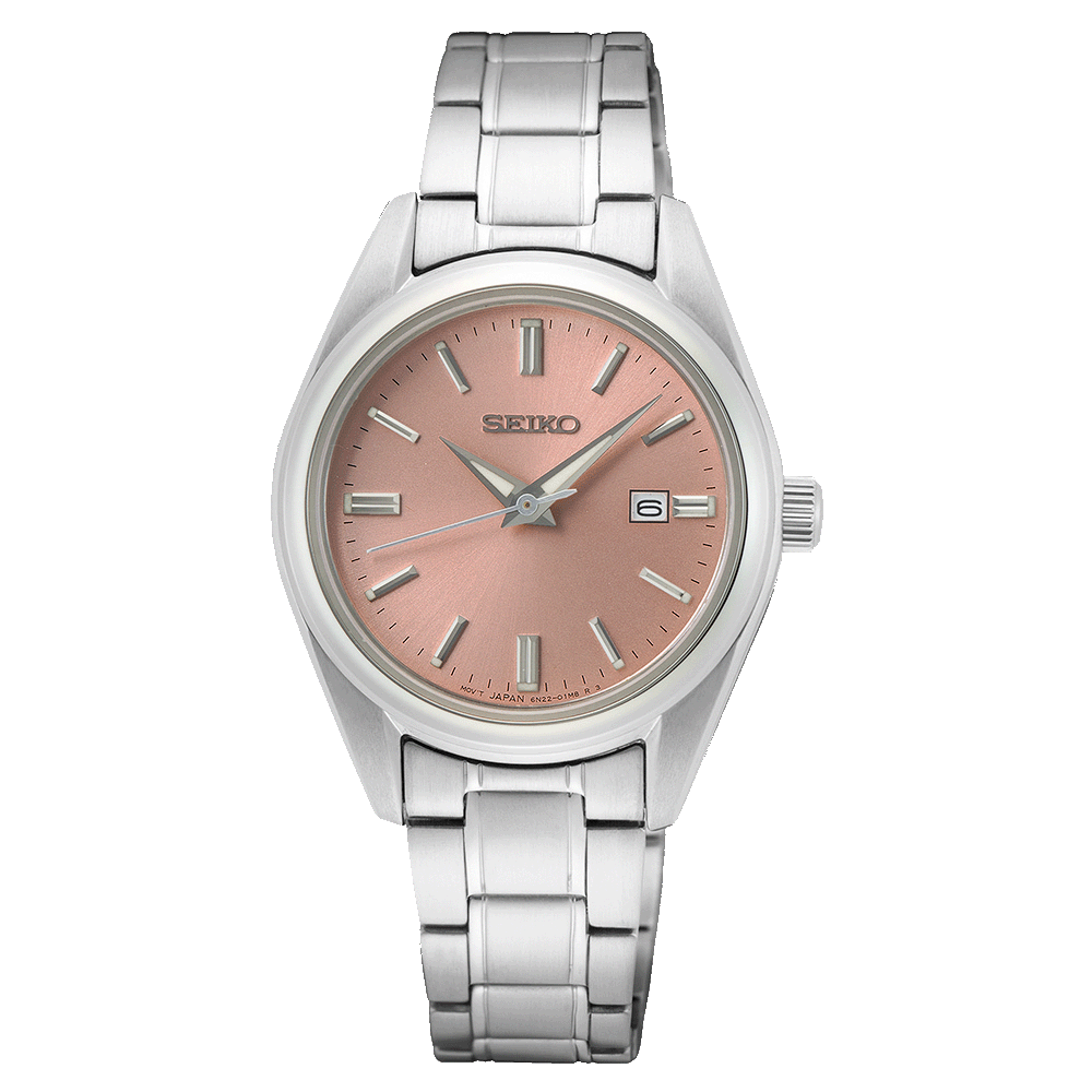 Seiko Classic SUR529P1 - bracciale e cassa acciaio - quadrante colore oro rosa con datario