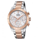 Load image into Gallery viewer, Festina Boyfriend F20398/1 - bracciale acciaio e oro rosa - cassa acciaio - quadrante bianco con cronografo