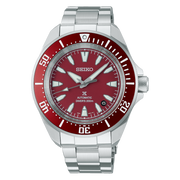 Seiko Prospex SRPL11K1 - cassa e bracciale acciaio - lunetta alluminio rossa - quadrante rosso con datario