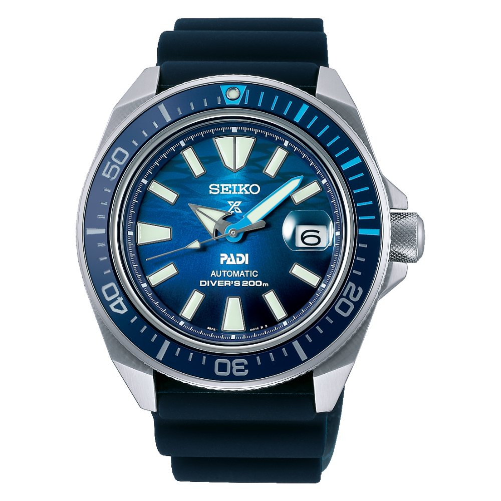 Seiko Prospex Padi SRPJ93K1 - cassa acciaio - lunetta ceramica blu - cinturino silicone blu - quadrante blu con datario