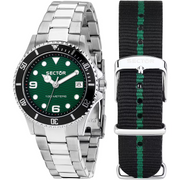 Sector 230 R3253161546 - bracciale acciaio - cassa acciaio - quadrante verde  con datario