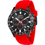 Load image into Gallery viewer, Sector 230 R3271661032 - cassa acciaio nero - cinturino rosso plastica - quadrante nero cronografo e datario