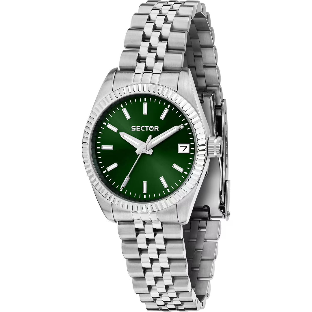 Sector 240 R3253240513 - cassa e bracciale acciaio - quadrante verde scuro con datario
