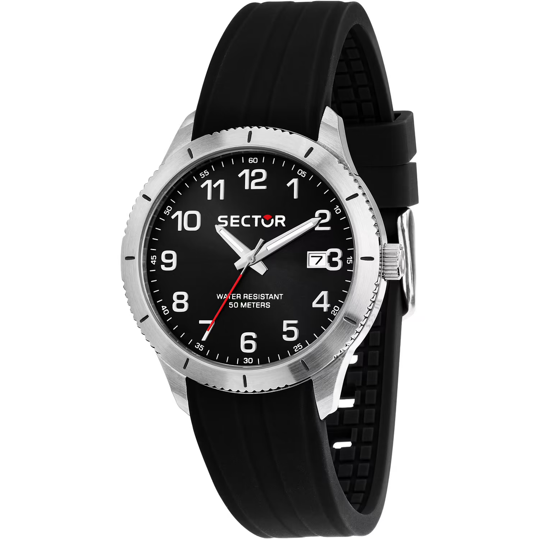 Sector 270 R3251578014 - cassa acciaio - cinturino plastica nero - quadrante nero con datario