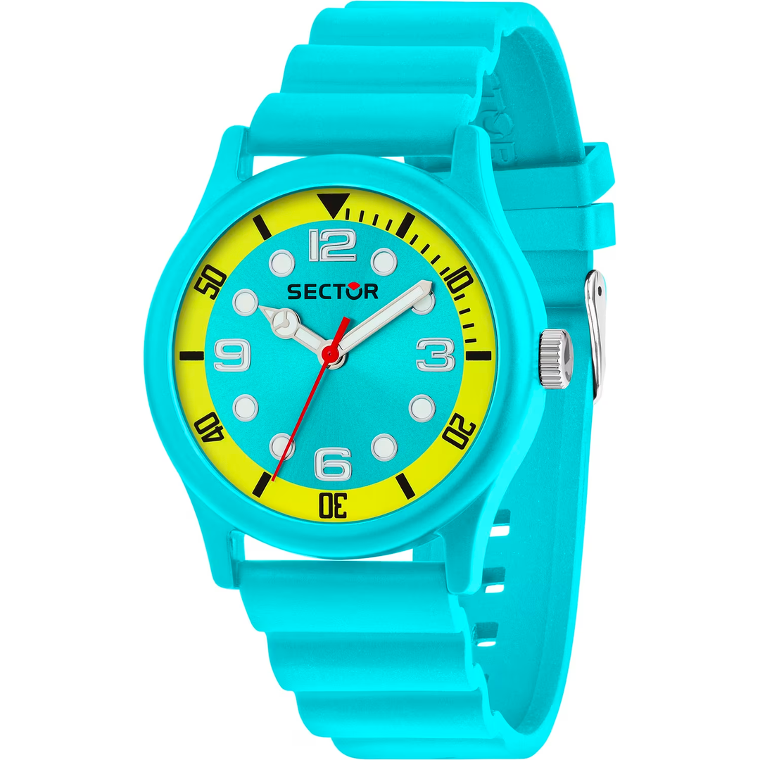 Sector H2O R3251318007 - cassa azzurra in acciaio - cinturino azzurro in plastica - quadrante azzurro/giallo