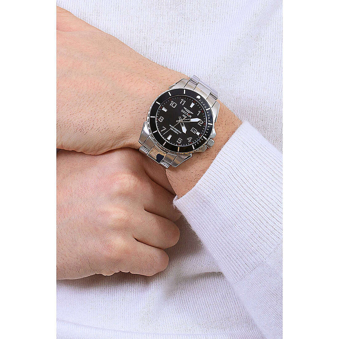 Sector 450 R3253276009 - bracciale e cassa acciaio - quadrante nero con datario - polso