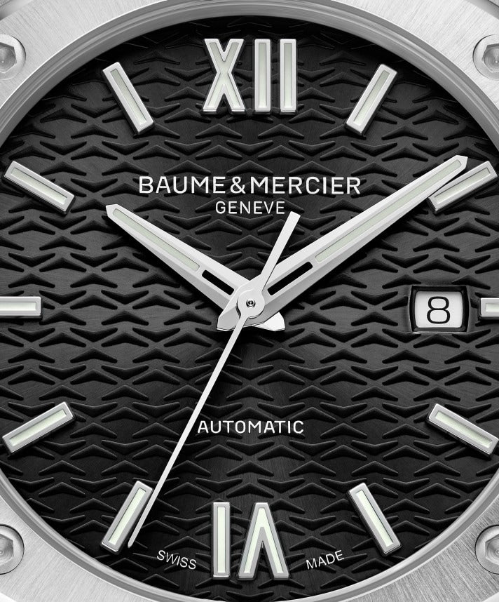 Bracciale integrato intercambiabile in acciaio lucido satinato dell'orologio Baume & Mercier Riviera 10621