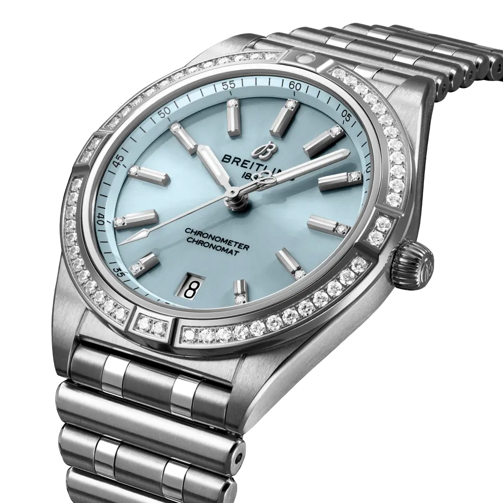 Bracciale in acciaio e oro bianco 18 carati dell’orologio Breitling Chronomat Automatic 36 G10380591C1G1