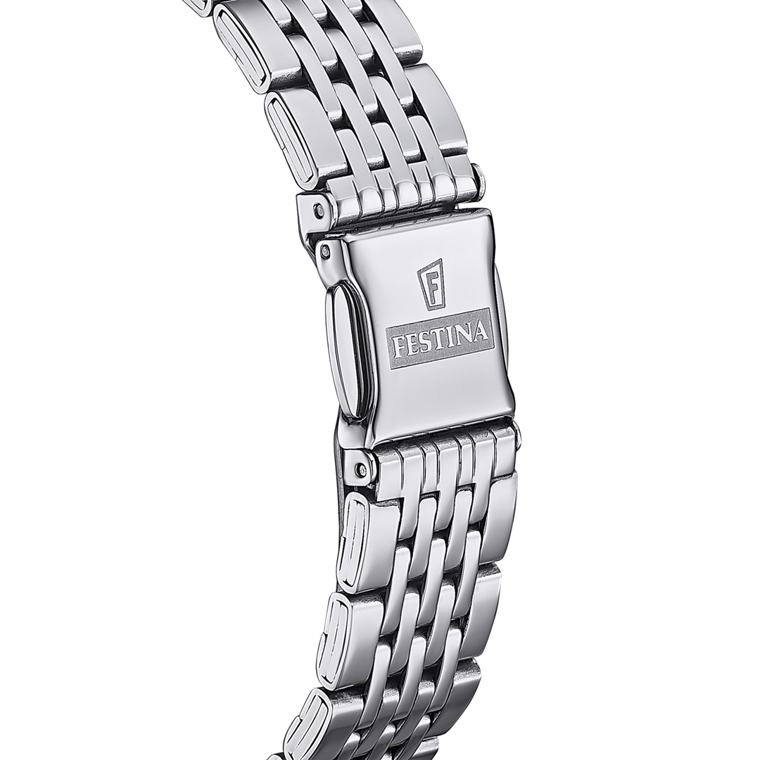 Cassa rotonda in acciaio inossidabile da 30 mm con vetro minerale antigraffio e corona zigrinata dell'orologio Festina Classics