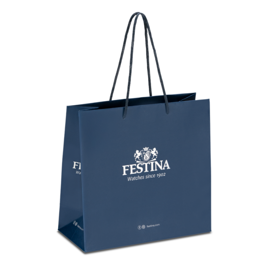 Cinturino in pelle nero con fibbia ad ardiglione dell'orologio Festina Classics uomo