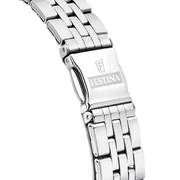 Cassa rotonda in acciaio inox da 32 mm con vetro minerale e corona zigrinata dell'orologio Festina Mademoiselle