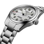 Cassa rotonda in acciaio inossidabile da 42 mm con vetro zaffiro antigraffio trattato antiriflesso su entrambi i lati e corona a vite dell'orologio Longines Spirit