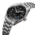 Load image into Gallery viewer, Bracciale in acciaio inossidabile con chiusura deployante a doppia sicurezza e meccanismo di apertura a pressione dell&#39;orologio Longines Spirit Zulu Time
