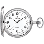 Load image into Gallery viewer, Quadrante argento con numeri arabi dipinti in stile classico e lancette sottili nere dell&#39;orologio da tasca Festina Bolsillo
