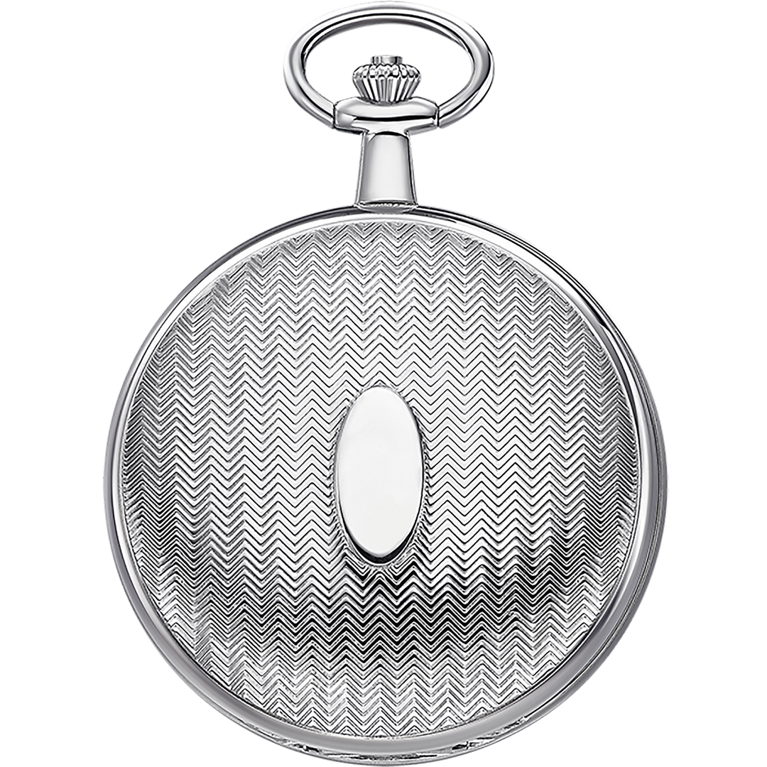 Cassa rotonda in acciaio inox argentato dal diametro di 49 mm con corona a pulsante dell'orologio da tasca Festina Bolsillo
