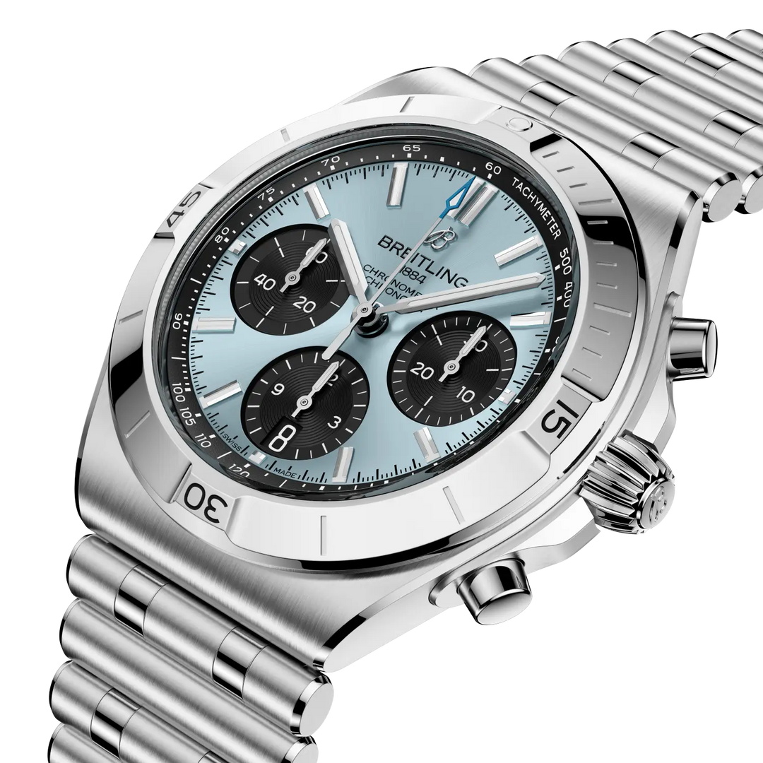 Breitling Chronomat B01 Chronograph 42 PB0158101C1A1 - cassa acciaio/platino - bracciale acciaio - quadrante azzurro con cronografo e datario