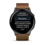Load image into Gallery viewer, Garmin Venu® 4 - 45mm 010-03014-03 - cinturino pelle marrone - cassa acciaio nera - quadrante multifunzionale nero