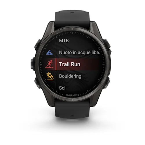 Garmin Fēnix® 8 - 43 mm 010-02903-21 - cinturino silicone nero - cassa resina nera - quadrante multifunzionale nero
