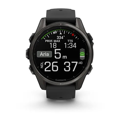 Garmin Fēnix® 8 - 43 mm 010-02903-21 - cinturino silicone nero - cassa resina nera - quadrante multifunzionale nero